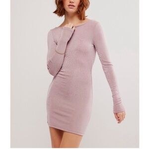 FREE PEOPLE CALL ME LATER LONG SLEEVE MINI DRESS SIZE XL MSRP $78.00 NWT